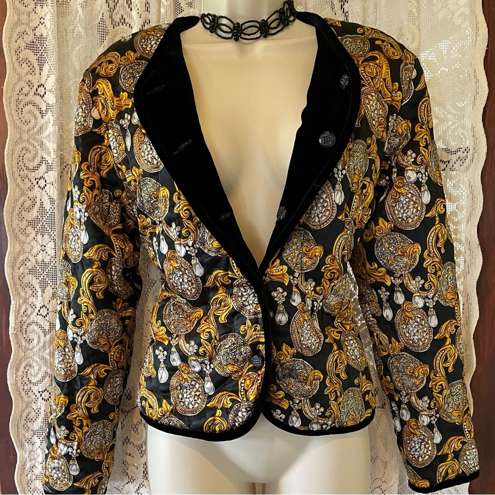 Woman Reversible Silk Jacket & Scarf Small